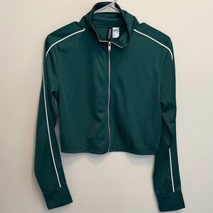 Women’s H&M Divided Crop Teal Zipper Jacket. Size Medium